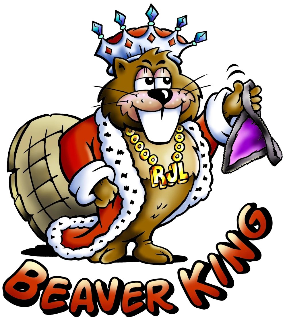 Beaver King T-Shirt back design - full graphic print with crown and text